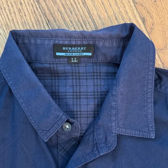 Burberry London Blue Label Men's Navy Blue Short Sleeve Shirt Size: LL Japan - Picture 3 of 13